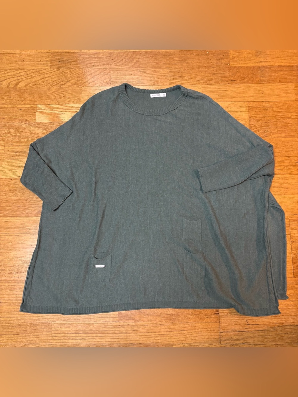 Mersea Pockets Lagenlook Fisherman Boho Preppy Slouchy Lightweight Sweater OS